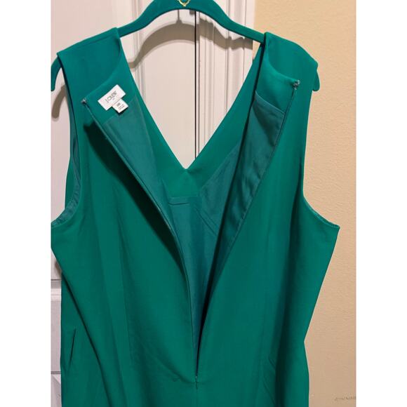 J Crew Green V-Neck Sleeveless Shift Dress With Pockets Plus Size 18 - Picture 6 of 11